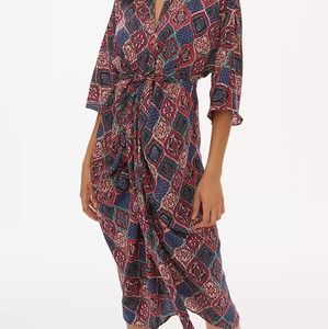 Anthropologie Miska Satin Printed Dress, Medium, $138